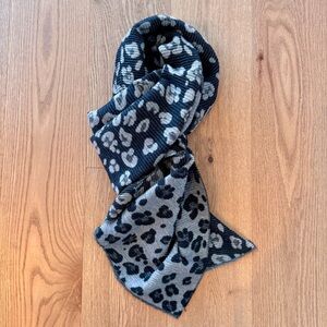 Black Gray Leopard Print Scarf Lightweight Animal Print Fashion Wrap